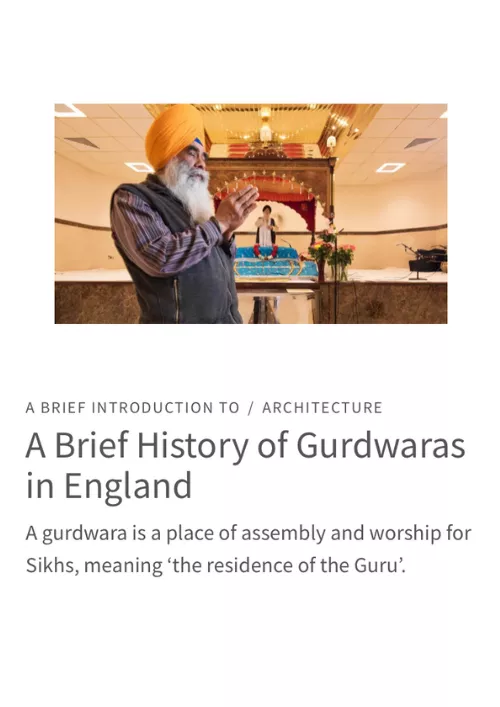 Historic England blog - A brief history of gurdwaras
