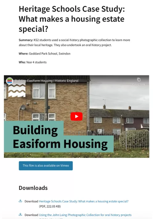 Heritage Schools housing estate special case study