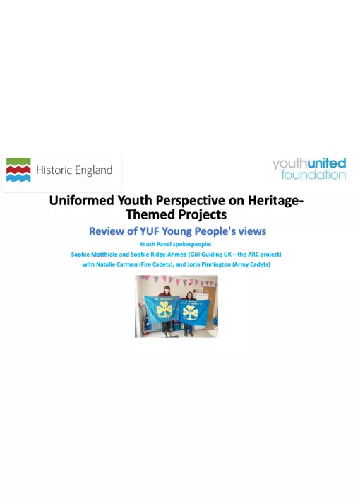 Uniformed Youth Perspective on Heritage-themed projects