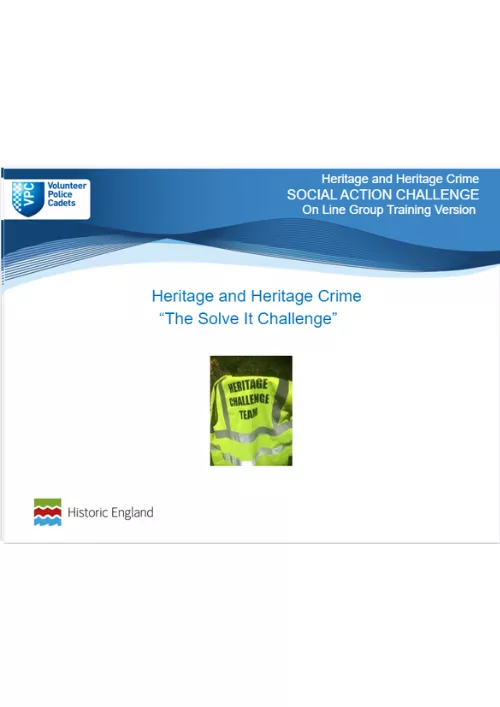 Heritage Crime Solve It Challenge online course 2022